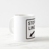 停止線道路標識 コーヒーマグカップ (正面左)