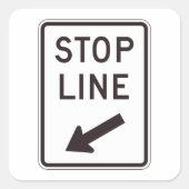 停止線道路標識 スクエアシール (正面)
