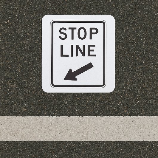 停止線道路標識 スクエアシール