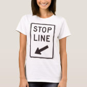 停止線道路標識 Tシャツ (正面)