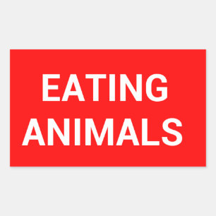 停止食べ物動物停止印のステッカー 長方形シール
