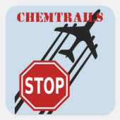 停止chemtrails スクエアシール (正面)