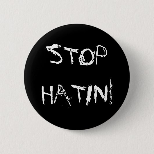 停止HATIN! 缶バッジ (正面)