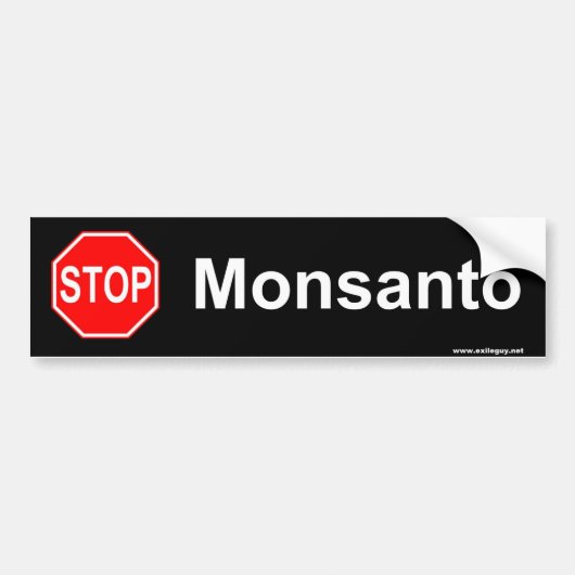 停止monsanto バンパーステッカー (正面)