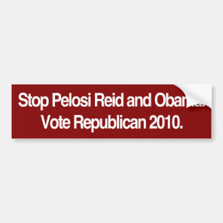 停止Pelosi、Reidおよびオバマ。 投票共和党員 バンパーステッカー