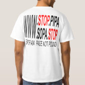 停止SOPA及び中国琵琶のTシャツ Tシャツ (裏面)