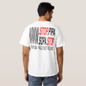 停止SOPA及び中国琵琶のTシャツ Tシャツ (裏面フル)