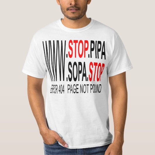 停止SOPA及び中国琵琶のTシャツ Tシャツ (正面)