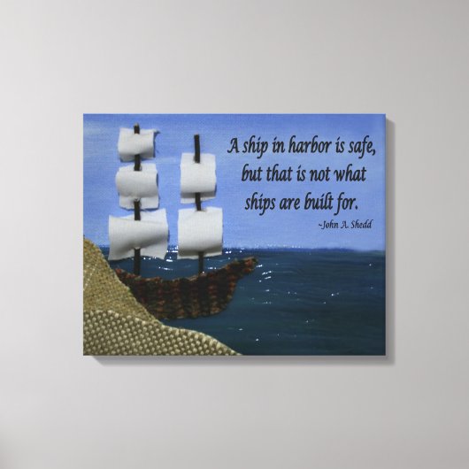 停泊中の船 キャンバスプリント (正面)