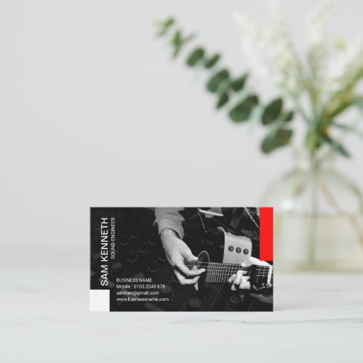 健全なスタジオの生きているギタリストエンジニア 名刺 (スタンド正面)