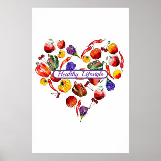 健全なライフスタイル選択エクササイズ-ハート ポスター