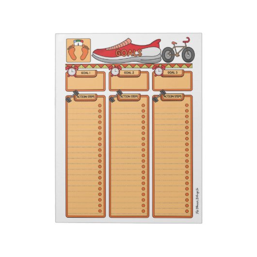 健全な体ゴールプランナーカスタムメモ帳 ノートパッド (回転)