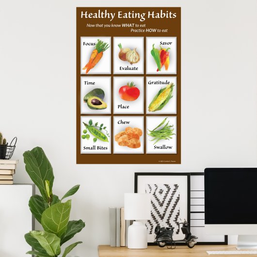 健全な食べの習慣のアラーム ポスター (ホームオフィス)