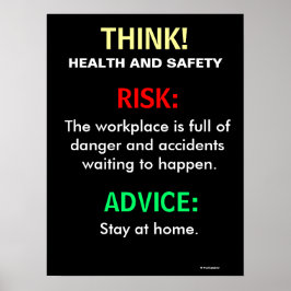 健康おもしろい安全オフィスの看板とポスター ポスター