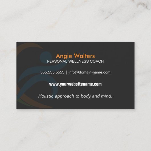 健康および栄養物のコーチ 名刺 (裏面)