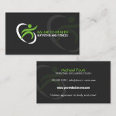 健康および栄養物のコーチ 名刺 (正面/裏面)