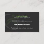 健康および栄養物のコーチ 名刺 (裏面)