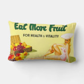 健康および活力のヴィンテージのためのより多くのフルーツを食べて下さい ランバークッション (裏面)