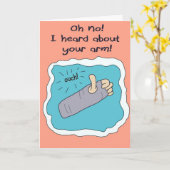 健康でよりよいすぐに壊された腕の挨拶状を得て下さい カード (黄色い花)