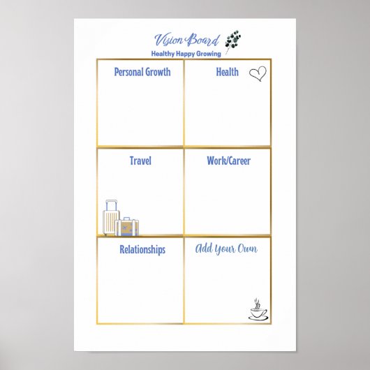 健康で幸せな成長を遂げるビジョンボード ポスター (正面)