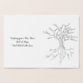 健康で幸せな新年の愛の木アート 箔カード (内部)