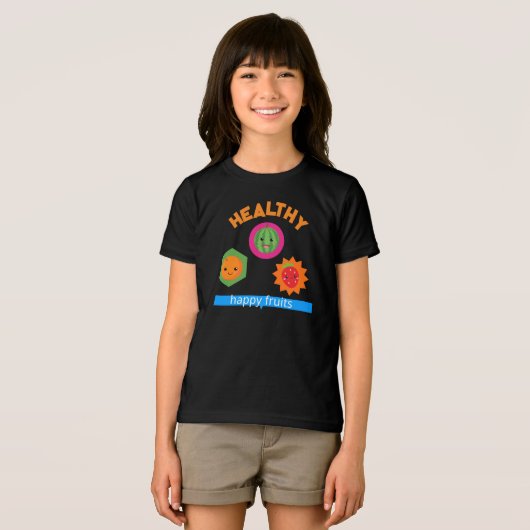 健康で幸せな果物 トライブレンドＴシャツ (正面全面)