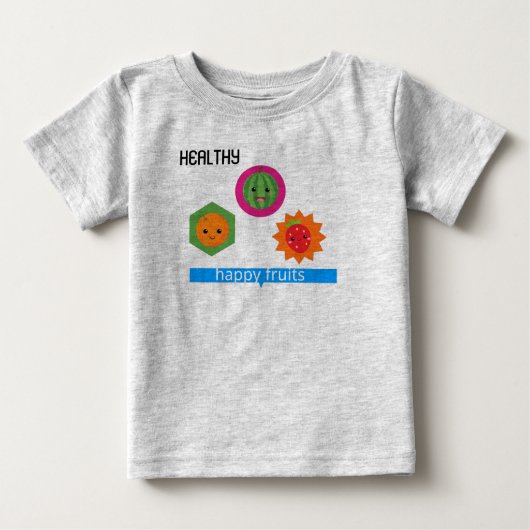 健康で幸せな果物 ベビーTシャツ (正面)