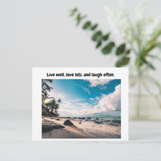 健康で幸せに満ちた人生を送り、たくさんの愛と笑顔に恵まれて ポストカード (スタンド正面)