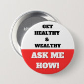 健康で裕福になる。頼何だ！ボタン 缶バッジ (正面&裏面)