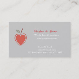 健康で赤くミニマルなハートの健康フィットネス 名刺