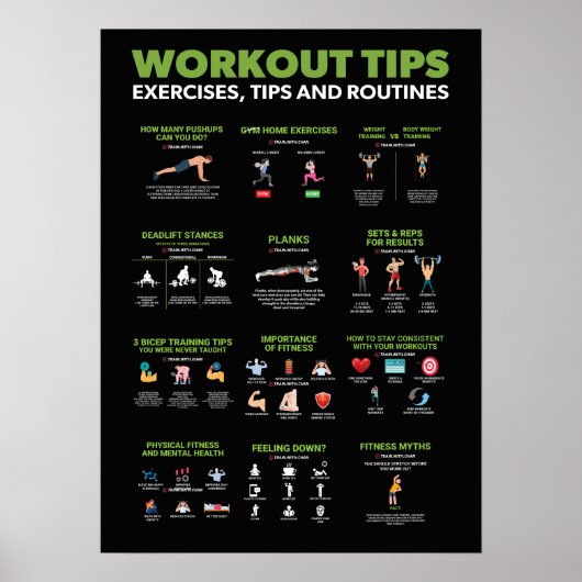 健康とフィットネスのインフォグラフィック-ダイエットとエクササイズ ポスター (正面)