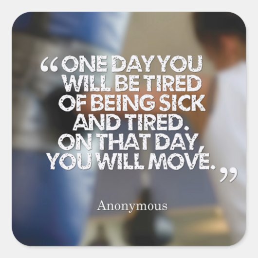 健康とフィットネス やる気を起こさせる スクエアシール (正面)