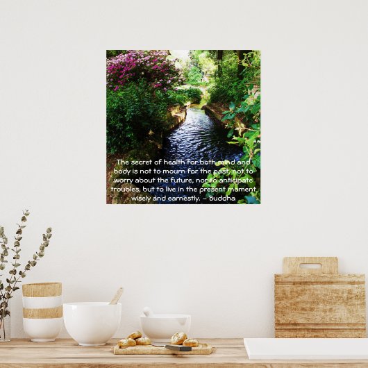 健康と健康に関する美しい仏教引用文 ポスター (キッチン)