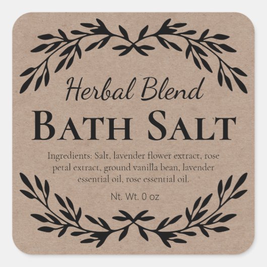 健康と健康スタイルのDIYバスソルトラベル スクエアシール (正面)