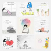 健康と健康 スクエアシール (正面)