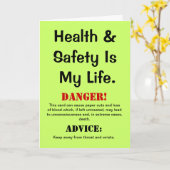健康と安全おもしろい引用文と警告誕生日 カード (黄色い花)
