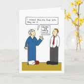 健康と安全についてのユーモアの漫画 カード (黄色い花)