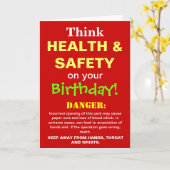 健康と安全のおもしろい誕生日 カード (黄色い花)