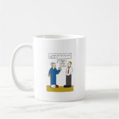 健康と安全の漫画ユーモア コーヒーマグカップ (左)