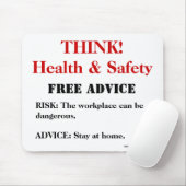 健康と安全！自宅標識からおもしろい作業 マウスパッド (マウス)