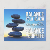 健康と生活のバランスを取るカイロプラクティックリコール ポストカード (正面)