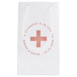 健康と病気のハングオーバーキット ピンクホワイト スモールペーパーバッグ