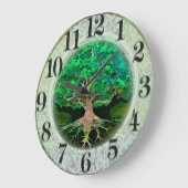 健康と繁栄の木 ラージ壁時計 (傾斜)