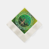 健康と繁栄の木 縁ありカクテルナプキン (角)