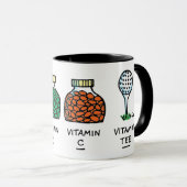 健康なおもしろいゴルファーのゴルフボール漫画のビタミンT型 マグカップ (正面右)