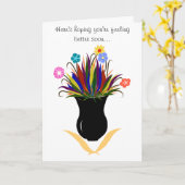 健康なすぐにかわいらしいつぼのカラフルの花を得て下さい カード (黄色い花)