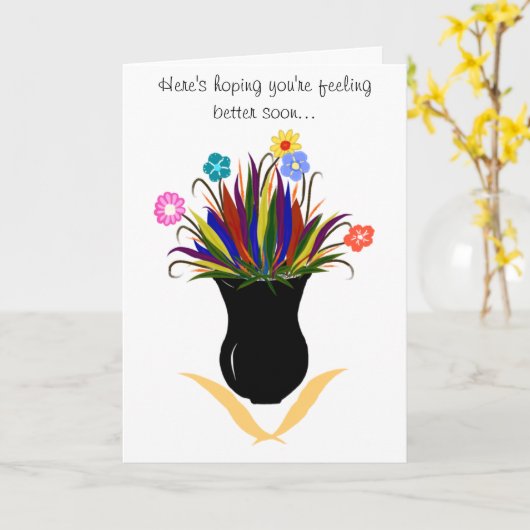 健康なすぐにかわいらしいつぼのカラフルの花を得て下さい カード (黄色い花)