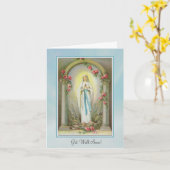 健康なすぐに宗教祈りの言葉に聖母マリアカードを得て下さい カード (黄色い花)