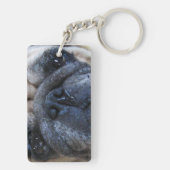 健康なすぐに病気のパグ犬を得て下さい キーホルダー (裏面)