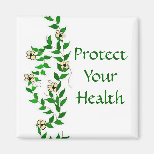 健康なつる植物と花である マグネット (正面)